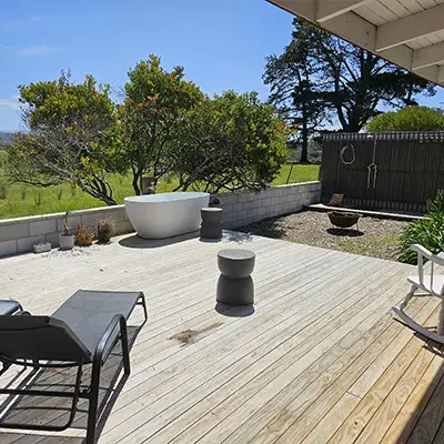 fire pit & outside bath